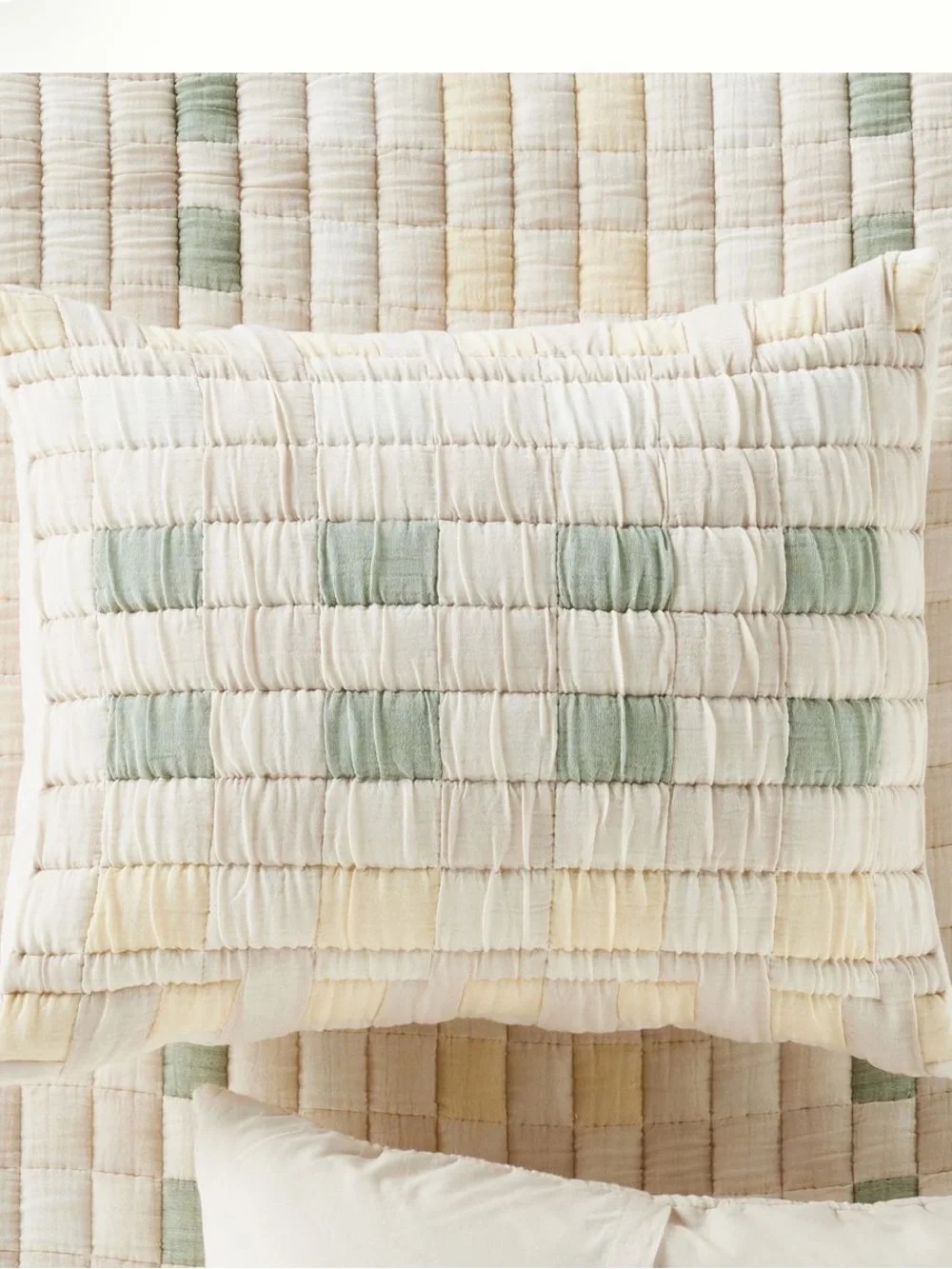 NWT Anthropologie Quilted Matelassé Shams in Cream, Perri Neutral - Set of 2